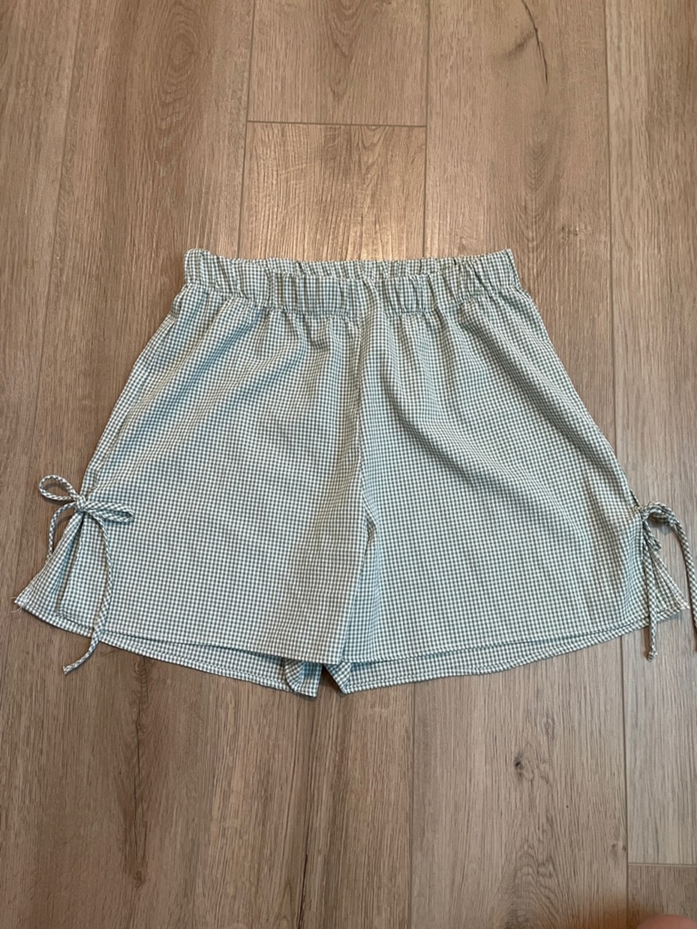 🛍️ 2/$30 | Sage Green Gingham Tie-Side High Waist Shorts Cottagecore Summer M